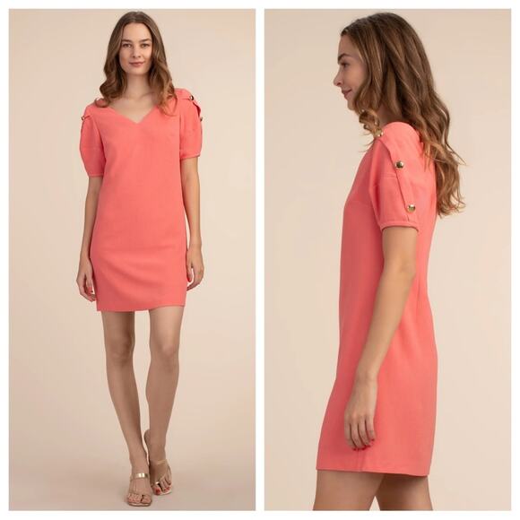 NEW Trina Turk Lemonade Mini Dress in Coral Size 6 - Picture 1 of 11